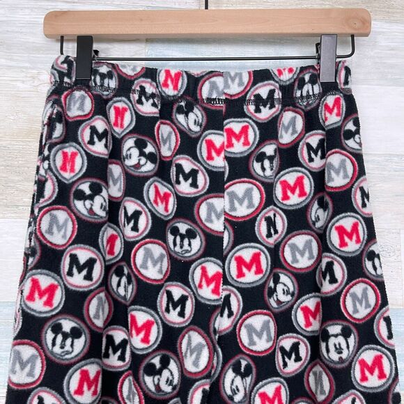 Disney Mickey Mouse Fleece Sports Logo Style Pajama Pants Black Red Womens Small - Picture 4 of 6